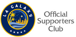 The image shows the LA Galaxy logo with "Official Supporters Club" text beside it.